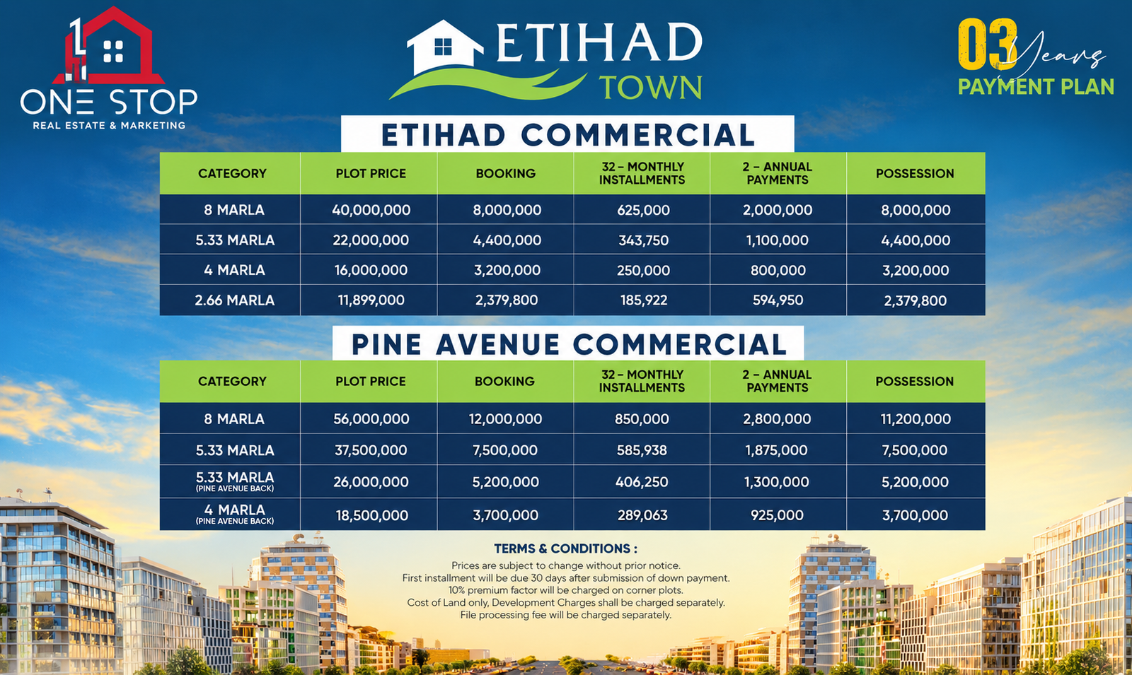 Commercial Payment Plan — Etihad Town Phase 2 Lahore