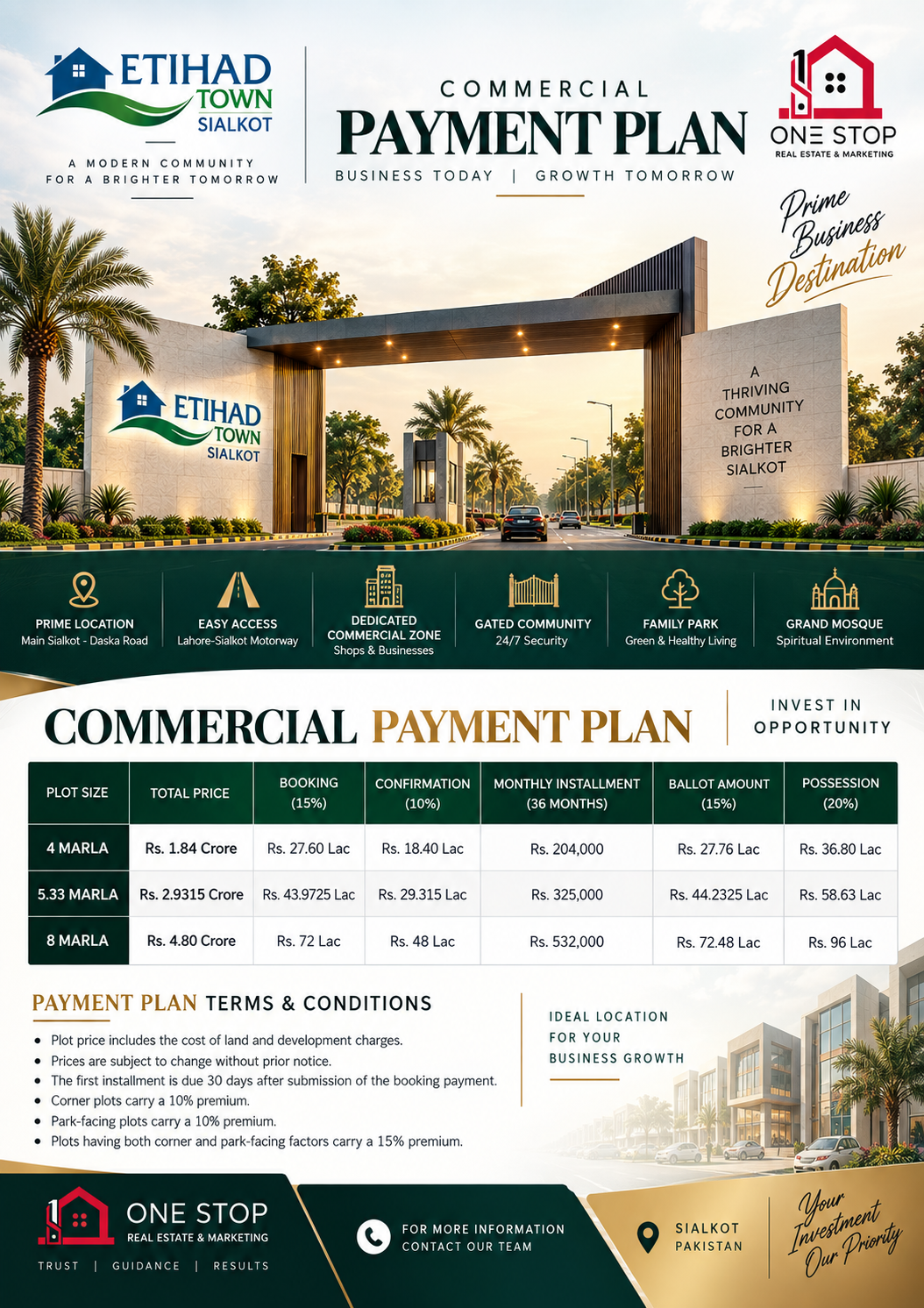 Commercial Payment Plan — Etihad Town Sialkot